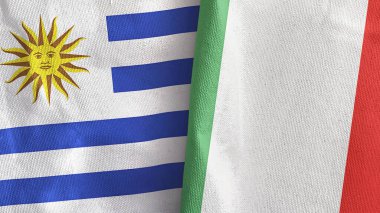 İtalya ve Uruguay 'da iki bayraklı tekstil kumaşı 3D