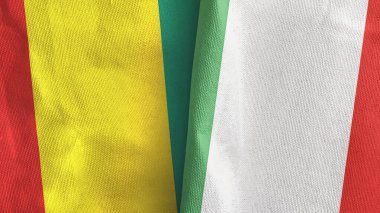 İtalya ve Gine 'de tekstil kumaşı 3D.