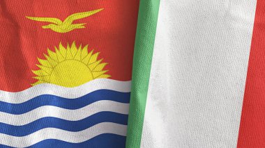 İtalya ve Kiribati 'de iki bayraklı tekstil kumaşı 3D