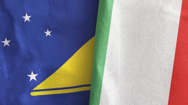 İtalya ve Tokelau 'da iki bayraklı tekstil kumaşı 3D