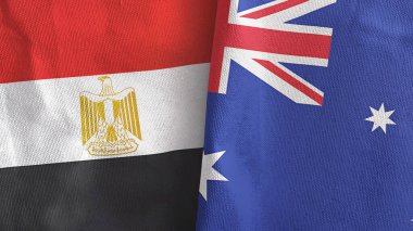 Avustralya ve Mısır 'da iki bayraklı tekstil kumaşı 3D