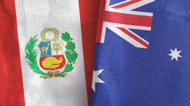 Avusturalya ve Peru 'da iki bayraklı tekstil kumaşı 3D