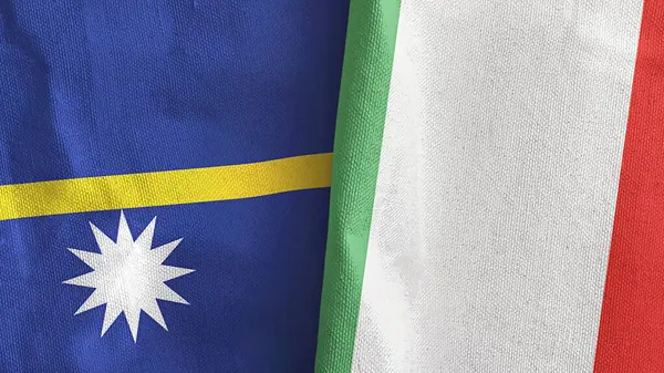 İtalya ve Nauru iki bayraklı tekstil kumaşı 3D görüntüledi