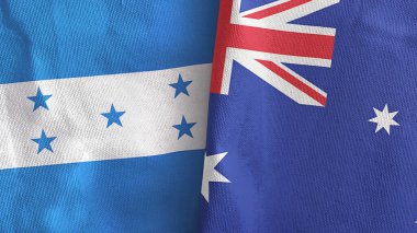 Avustralya ve Honduras 'ta iki bayraklı kumaş 3D.