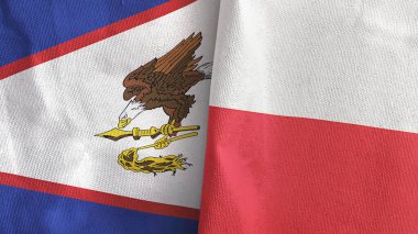 Polonya ve Amerikan Samoası 3 boyutlu tekstil kumaşına iki bayrak dikti