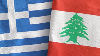 Lübnan ve Yunanistan 'da üç boyutlu tekstil kumaşına iki bayrak dikildi