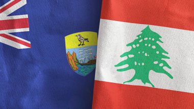 Lübnan ve Saint Helena iki bayraklı kumaş.