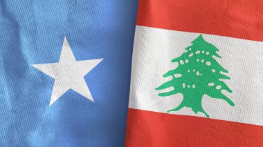 Lübnan ve Somali iki bayraklı tekstil kumaşı.