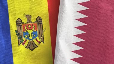 Katar ve Moldova 'da iki bayraklı kumaş 3D görüntüleme
