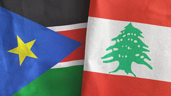 Lübnan ve Güney Sudan 'da iki bayraklı tekstil kumaşı.