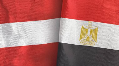 Mısır ve Avusturya 'da iki bayraklı tekstil kumaşı 3D