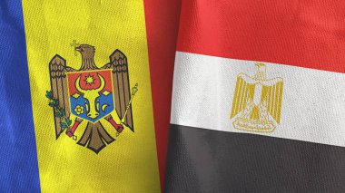 Mısır ve Moldova 'da iki bayraklı kumaş 3D görüntüleme