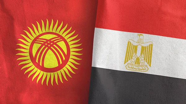 Mısır ve Kırgızistan 'da iki bayraklı tekstil kumaşı 3D