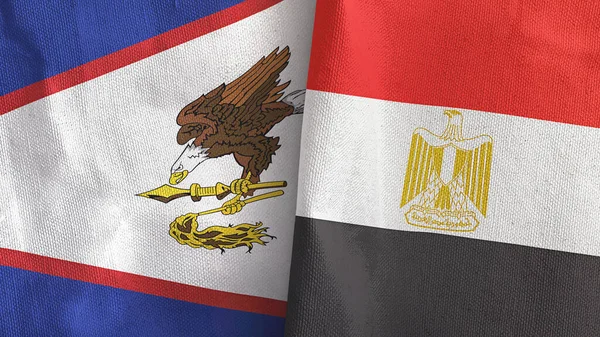 Mısır ve Amerikan Samoası iki bayraklı kumaş 3D