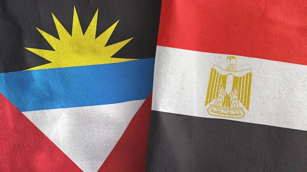 Mısır, Antigua ve Barbuda iki bayrak tekstil kumaşı 3D