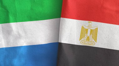 Mısır ve Sierra Leone 'nin iki bayrağı tekstil kumaşı 3D.