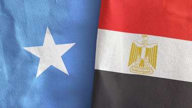 Mısır ve Somali 'de iki bayraklı tekstil kumaşı 3D.