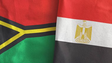 Mısır ve Vanuatu iki bayraklı kumaş 3D.