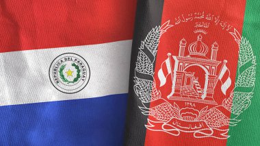 Afganistan ve Paraguay 'da iki bayraklı tekstil kumaşı 3D