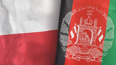 Afganistan ve Polonya 'da iki adet tekstil kumaşı 3D.