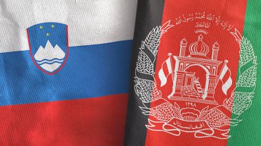 Afganistan ve Slovenya 'da tekstil kumaşı 3 boyutlu olarak iki bayraklı