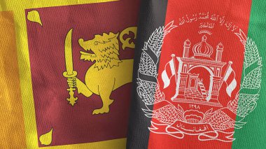 Afganistan ve Sri Lanka 'da iki adet 3 boyutlu tekstil kumaşı.