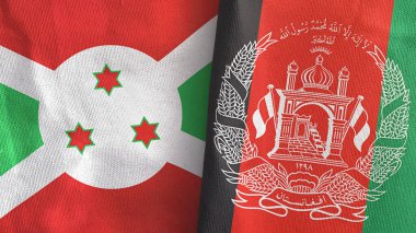 Afganistan ve Burundi 'de iki bayraklı kumaş 3D.