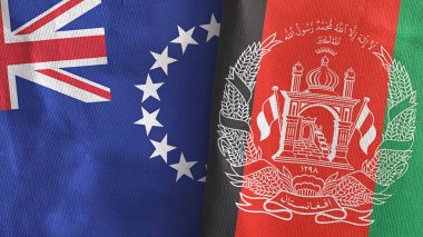 Afganistan ve Cook Adaları. İki adet 3 boyutlu tekstil kumaşı.