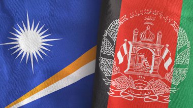 Afganistan ve Marshall Adaları. İki adet 3 boyutlu tekstil kumaşı.