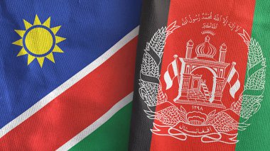 Afganistan ve Namibya 'da iki bayraklı tekstil kumaşı 3D