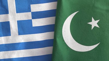 Pakistan ve Yunanistan 'da iki bayraklı kumaş 3D tasarımı