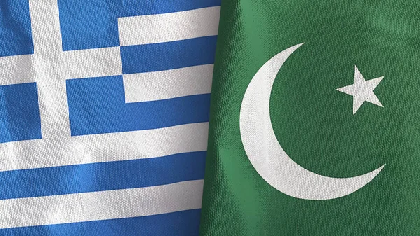 Pakistan ve Yunanistan 'da iki bayraklı kumaş 3D tasarımı