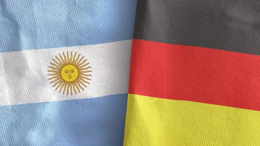 Almanya ve Arjantin iki bayraklı tekstil kumaşı 3D