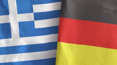 Almanya ve Yunanistan 'da tekstil kumaşı 3 boyutlu olarak iki bayrak dikildi