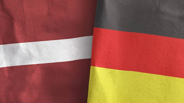 Almanya ve Letonya 'da iki bayraklı kumaş 3D görüntüleme