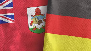 Almanya ve Bermuda 'da iki bayraklı tekstil kumaşı 3D