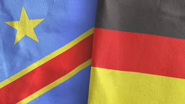 Almanya ve Kongo Demokratik Cumhuriyeti, üç boyutlu kumaştan oluşan iki bayrak dikti