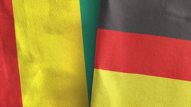Almanya ve Gine iki bayraklı tekstil kumaşı 3D