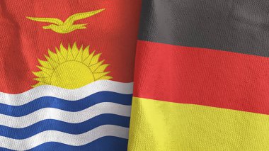 Almanya ve Kiribati 'de iki bayraklı tekstil kumaşı 3D