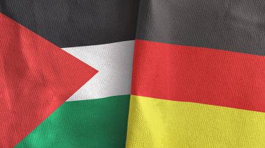 Almanya ve Filistin iki bayraklı tekstil kumaşı 3D