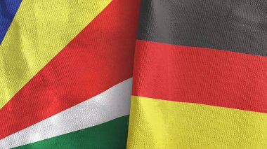 Almanya ve Seyşeller iki bayraklı tekstil kumaşı 3D