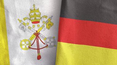 Almanya ve Vatikan 'ın iki bayrağı tekstil kumaşı 3D