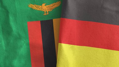 Almanya ve Zambiya 'da tekstil kumaşı 3 boyutlu olarak iki bayraklı