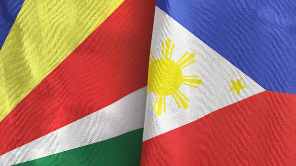 Filipinler ve Seyşeller iki bayraklı tekstil kumaşı 3D