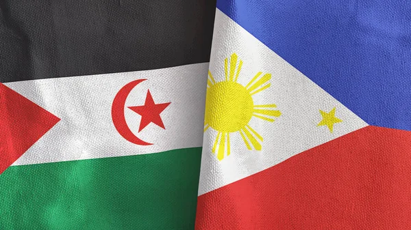 Filipinler ve Batı Sahra 2 bayraklı tekstil kumaşı 3D