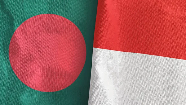 Endonezya ve Bangladeş iki bayraklı tekstil kumaşı 3D