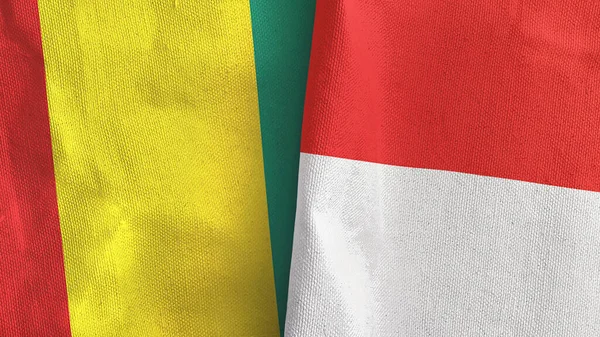 Endonezya ve Gine. İki bayraklı tekstil kumaşı.