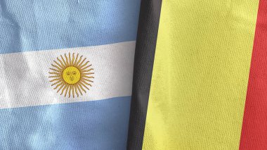 Belçika ve Arjantin 'de iki bayraklı tekstil kumaşı.