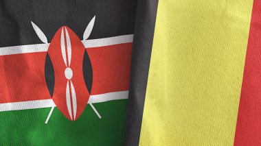 Belçika ve Kenya 'da iki bayraklı tekstil kumaşı.