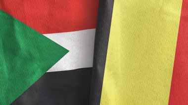 Belçika ve Sudan 'da iki bayraklı tekstil kumaşı.